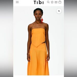 Tibi Italian Sporty Nylon Strapless Bandeau